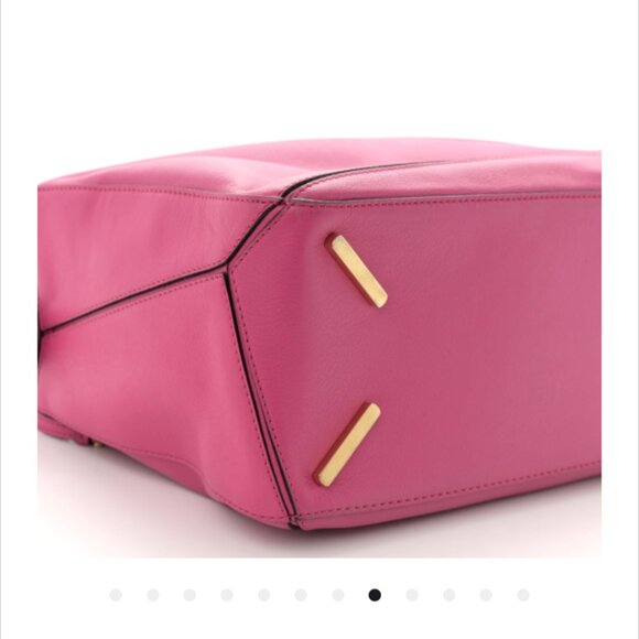 LOEWE Calfskin Leather Shoulder Crossbody Med Puzzle Bag in Fuchsia Pink Gold - Picture 8 of 12